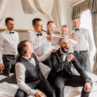 Who do you think is having more fun 🥂🍾😁?
.
.
.
.
.
#bridalparty #bridesmaids #groomsmen #groom #party #havingfun #weddingparty #gettingready #funfunfun #bridesquad #groomsquad #cheers